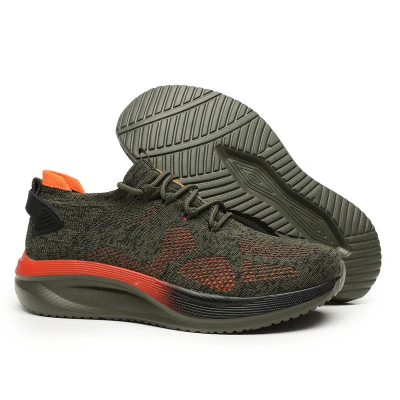 Trendy Grey Light Casual Sneakers Men Shoes Comfortable Socks Running Shoes Low Cut Breathable Mesh Large Size 46 Man Sneakers
