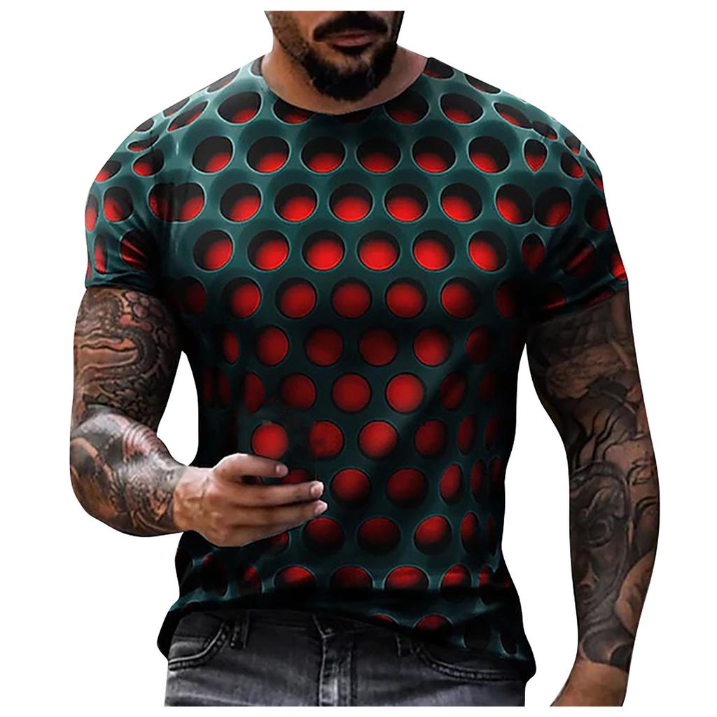 Men's T-Shirt 3D Printed Neck 3D Print Plus Size Casual Casual Short Sleeve Retro Street Fashion Overs