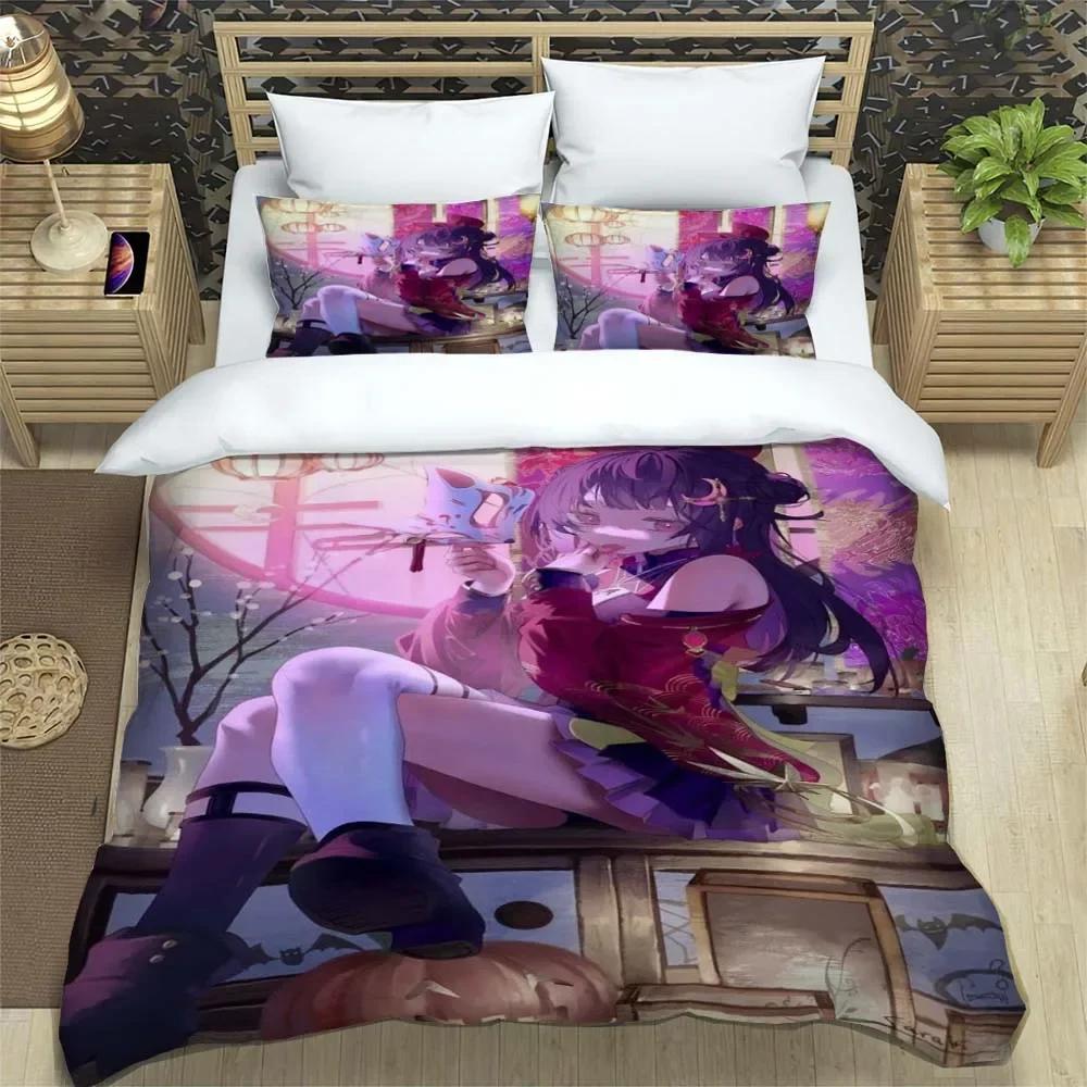 

Genshin Digital Printed Comfortable Duvet Quilt Cover Pillowcase Bedding Set Children Bedroom Decoration Home Textile 70x133cm