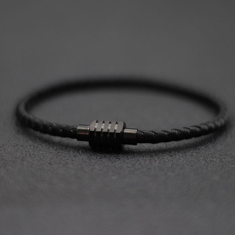

New In Men Rope Cord Bracelet Stainless Steel Braclet Homme Matching Magentic Braslet Pulseras Hombre Boyfriend Gift Accessories 20.5cm 8.1Inch