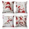 Hot Sale Blue Snowman & Santa Christmas Pillowcase - Festive Sofa Cushion Cover