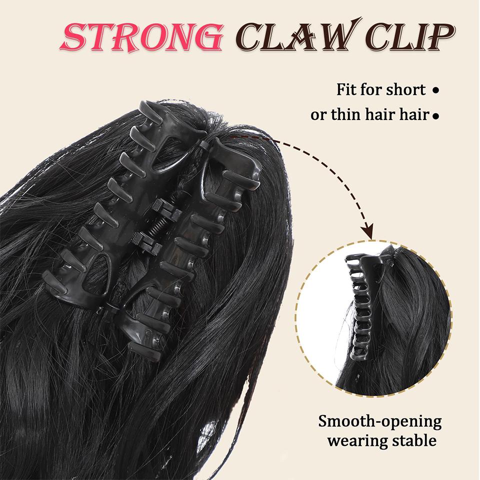 Synthetic Half-tie Hair Bun Messy Dragon Beard Meatball Head Bun Low Claw Chignon Wrap Around for Women Hairtail Extension