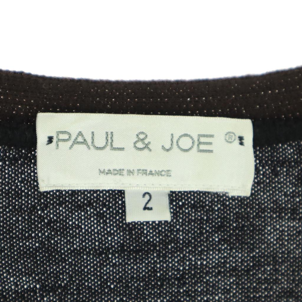 PAUL&JOE Long Sleeve V Neck Cardigan 2 Black Women Used
