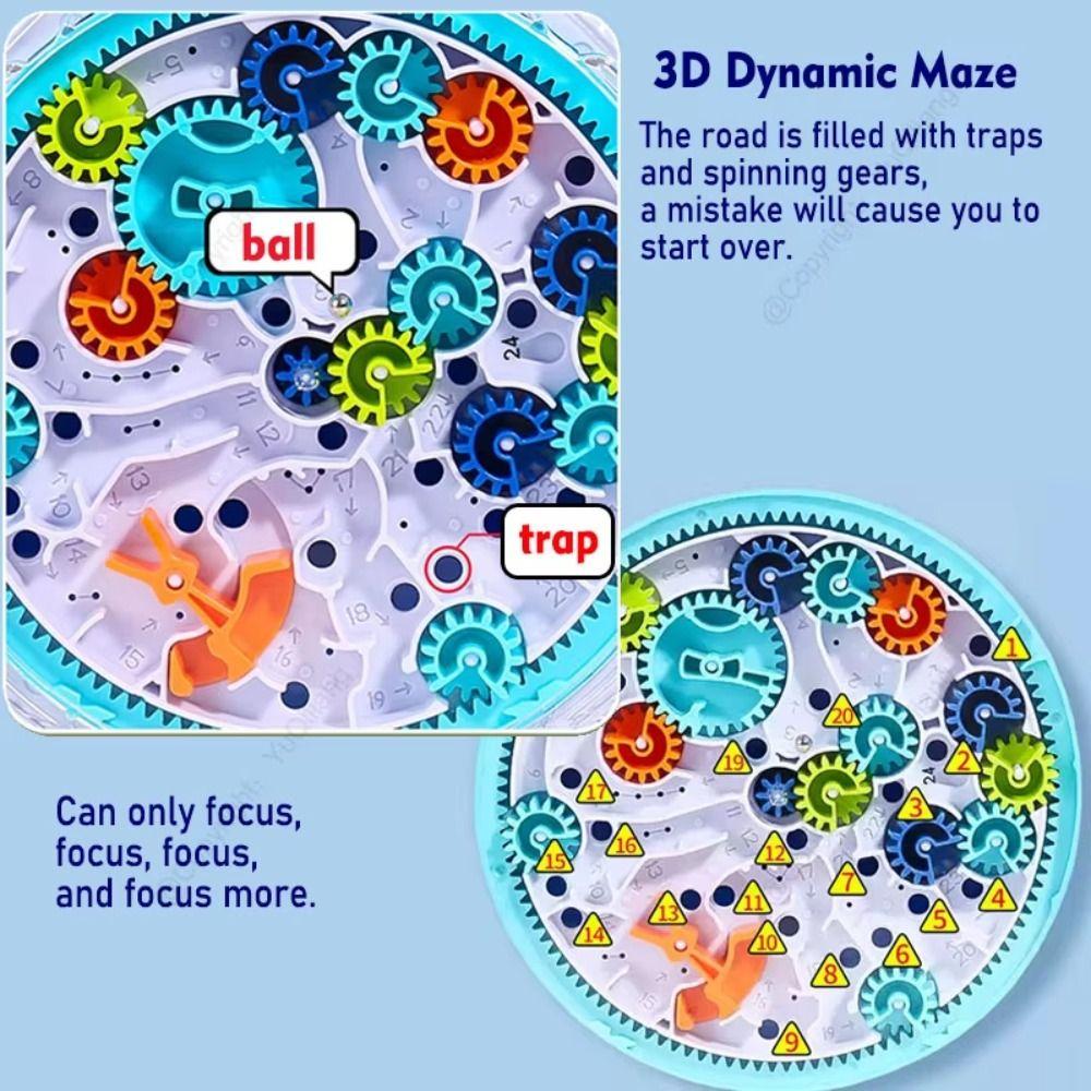Rolling Ball Maze Board 3D Puzzle Logic Training Toy Gear Track Ball Brain Games