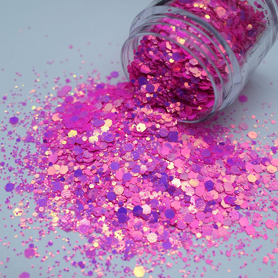 Bulk Fine Chunky Glitter Holiday Decoration Matte Pink Solvent Resistant Glitter for Epoxy Resin Nail Arts