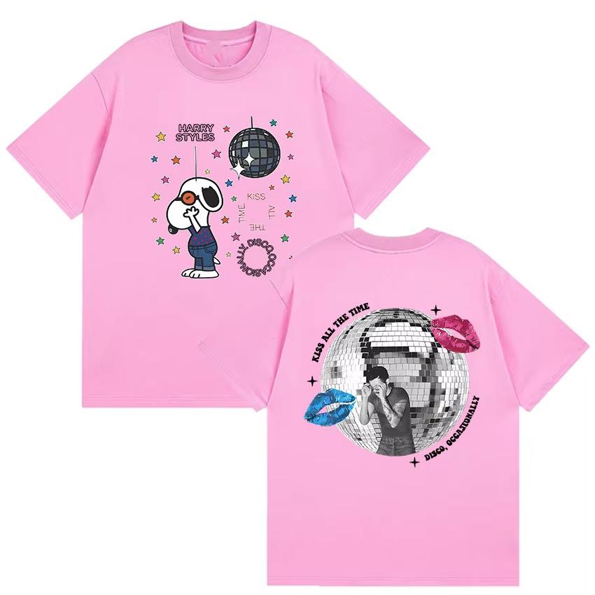 Harry Styles Kiss All The Time Disco Occasionally Tour 2026 T Shirts Unisexs Women Summer Fashion Cotton Short Sleeve Tshirt
