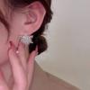 Sparkling Zircon Snowflake Stud Earrings For Women Shiny Crystal Ice Flower Earring Christmas Festival Jewelry New Year Gift