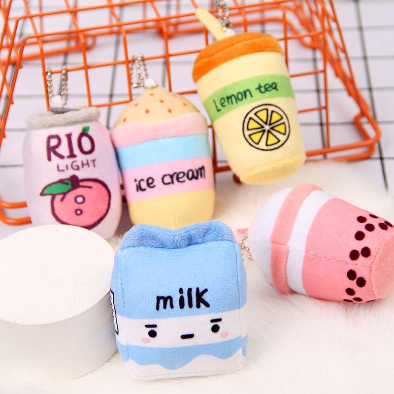 Tea Fruit Bubble Pendant Boba Cup Lemon Milk Soft Stuffed Plush Toy Xmas Gift