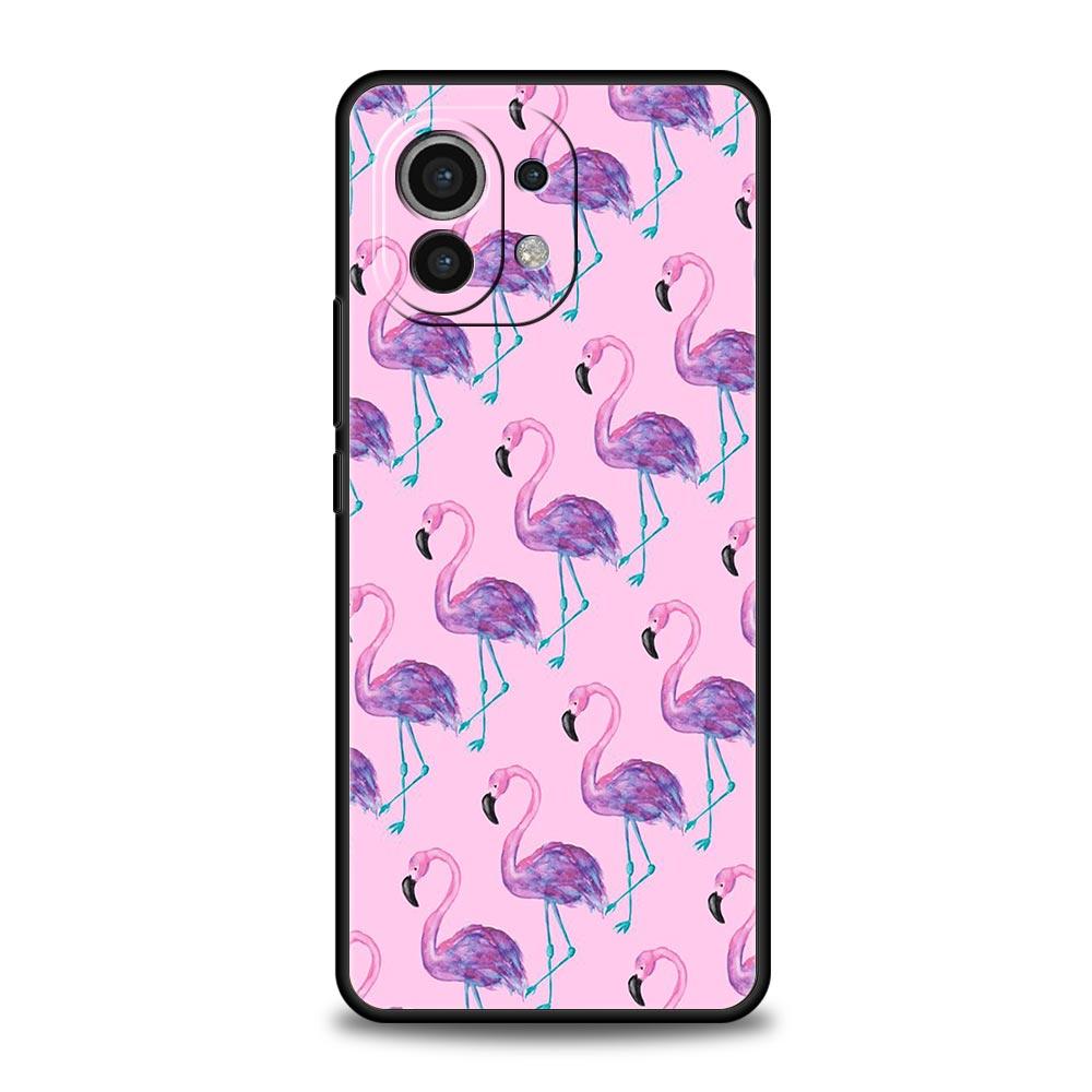 Pink Roter Flamingo Handyhülle Für Xiaomi 13 12 11 Lite 12T 11T 10T 9T Mi Poco X5 M4 M3 X4 X3 Pro F5 F4 F3 GT 5G Schwarze Abdeckung Hülle