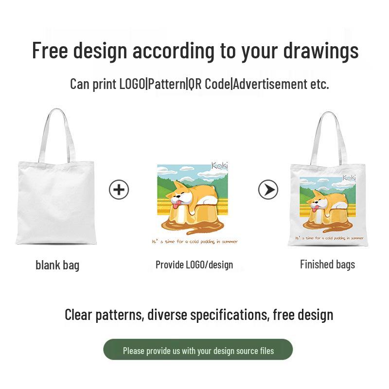 Eco-Friendly DIY Canvas Tote Bag with Custom Logo for Advertising