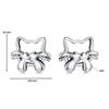 Silver Earrings, Cute Kittens, Studs, Silver 925