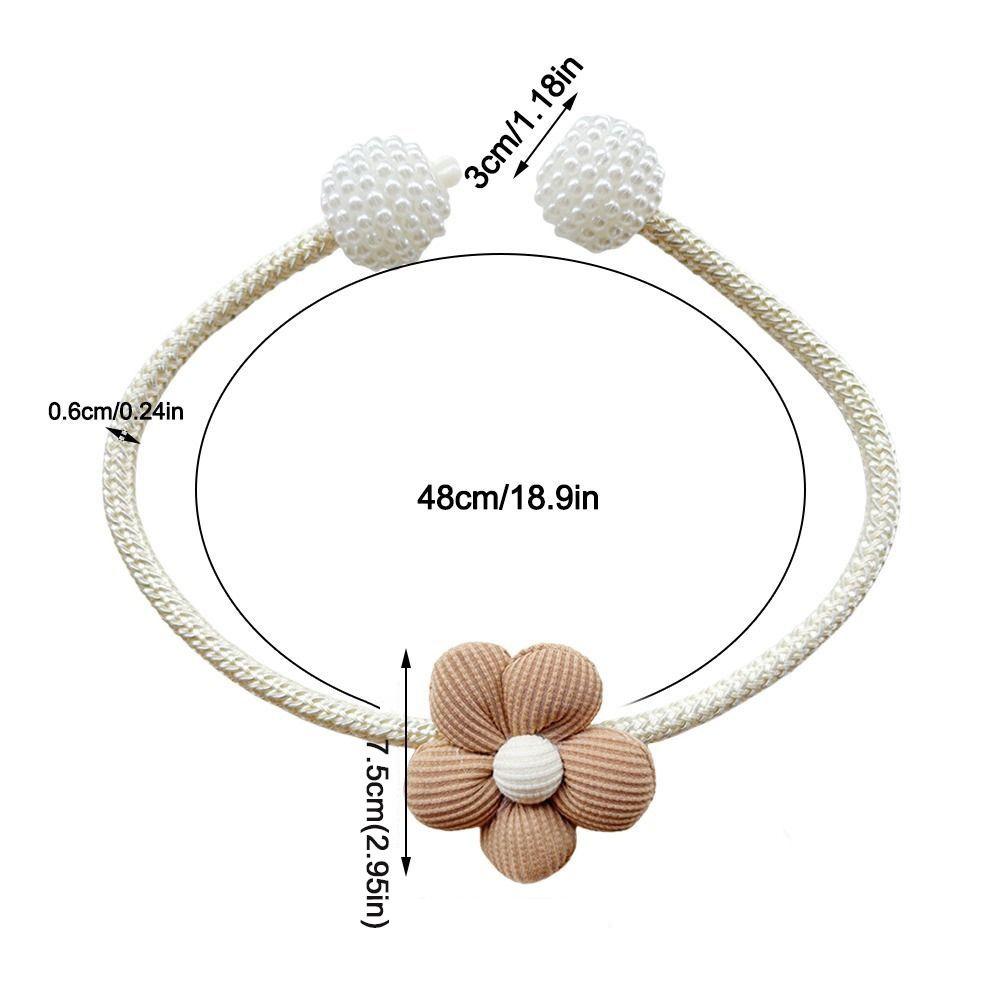2Pcs Fashion Flower Shape Curtain Tiebacks Pearl Buckle Nordic Style Curtain Buckles No Punching Binding Rope Modern Home