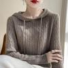 2024 Autumn/Winter Women's Cable Knit Cashmere Hoodie: Loose-Fit Fashion Pullover