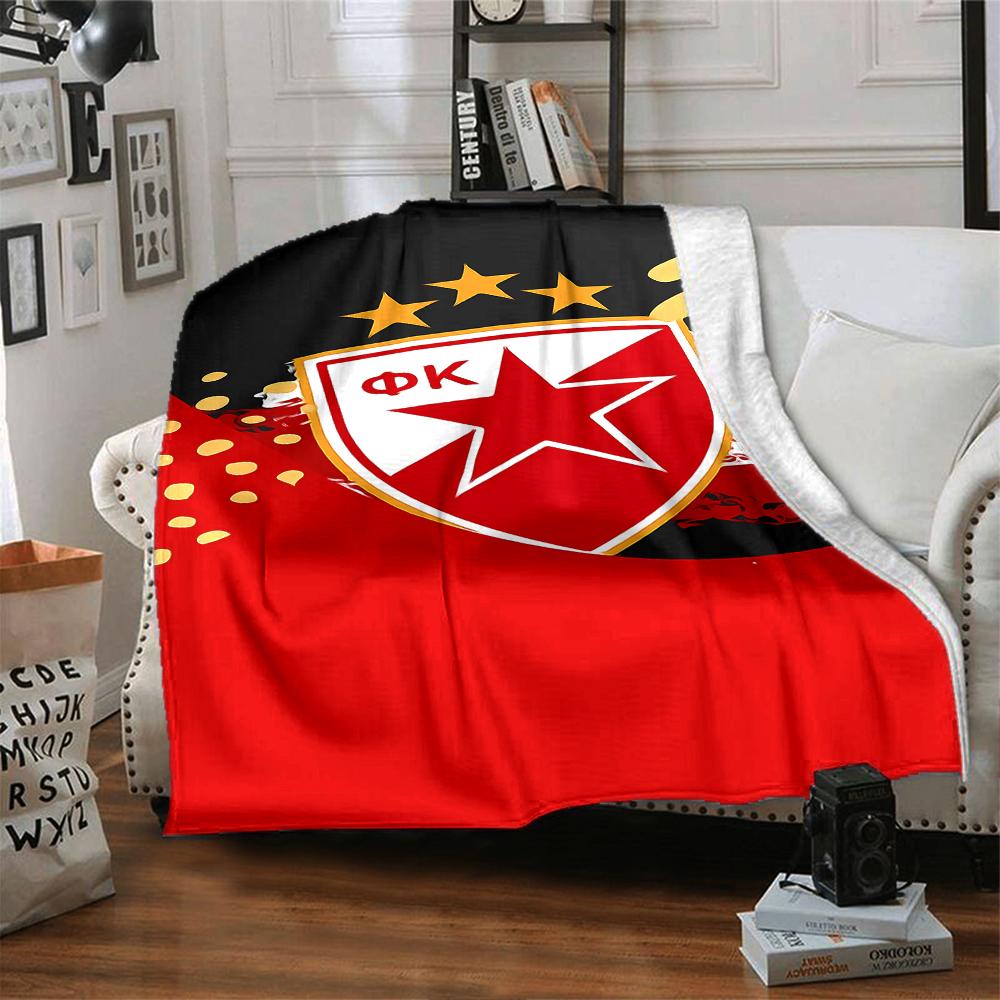 1pc Blanket - Red Star logo Print Design,Lightweight Blanket for Sofa,Bed- Soft &Warm,Gift for All Seasons