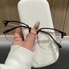 Anti-blue Light Glasses Men Fashion Rectangle Semi Rimless Eyewear For Women Office Computer Goggle