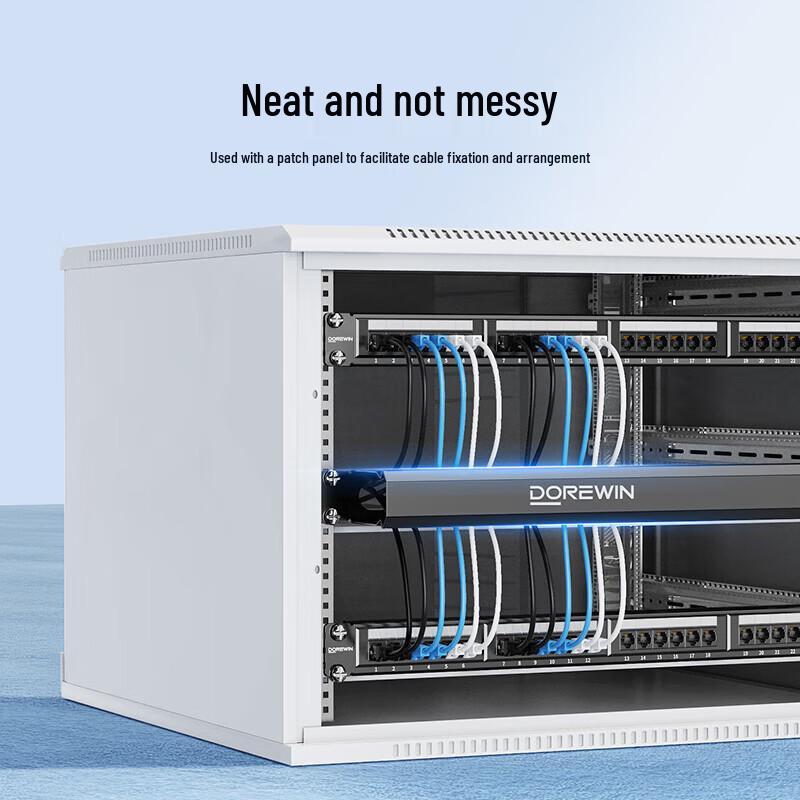 Dorewin 1U 12-Port Rack Mount Cable Management Panel