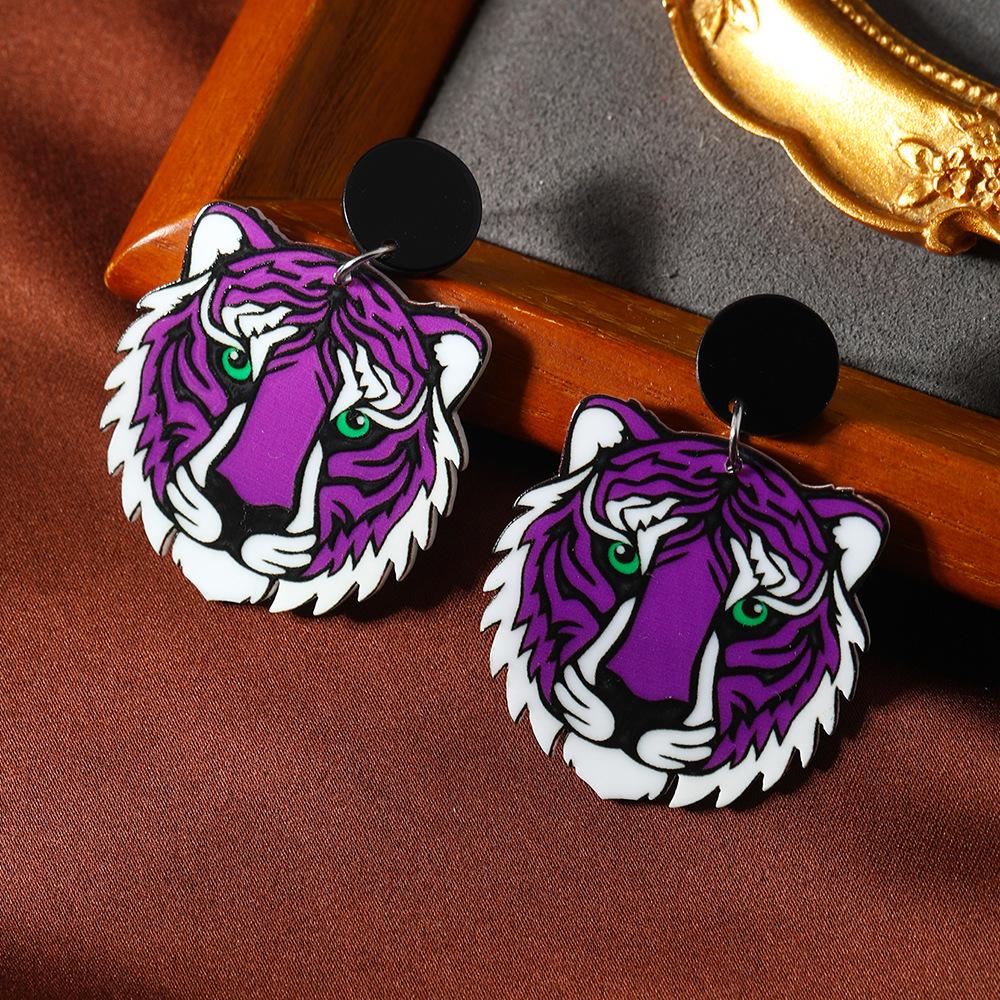 Colorful Cartoon Cat, Tiger, Dinosaur Acrylic Earrings