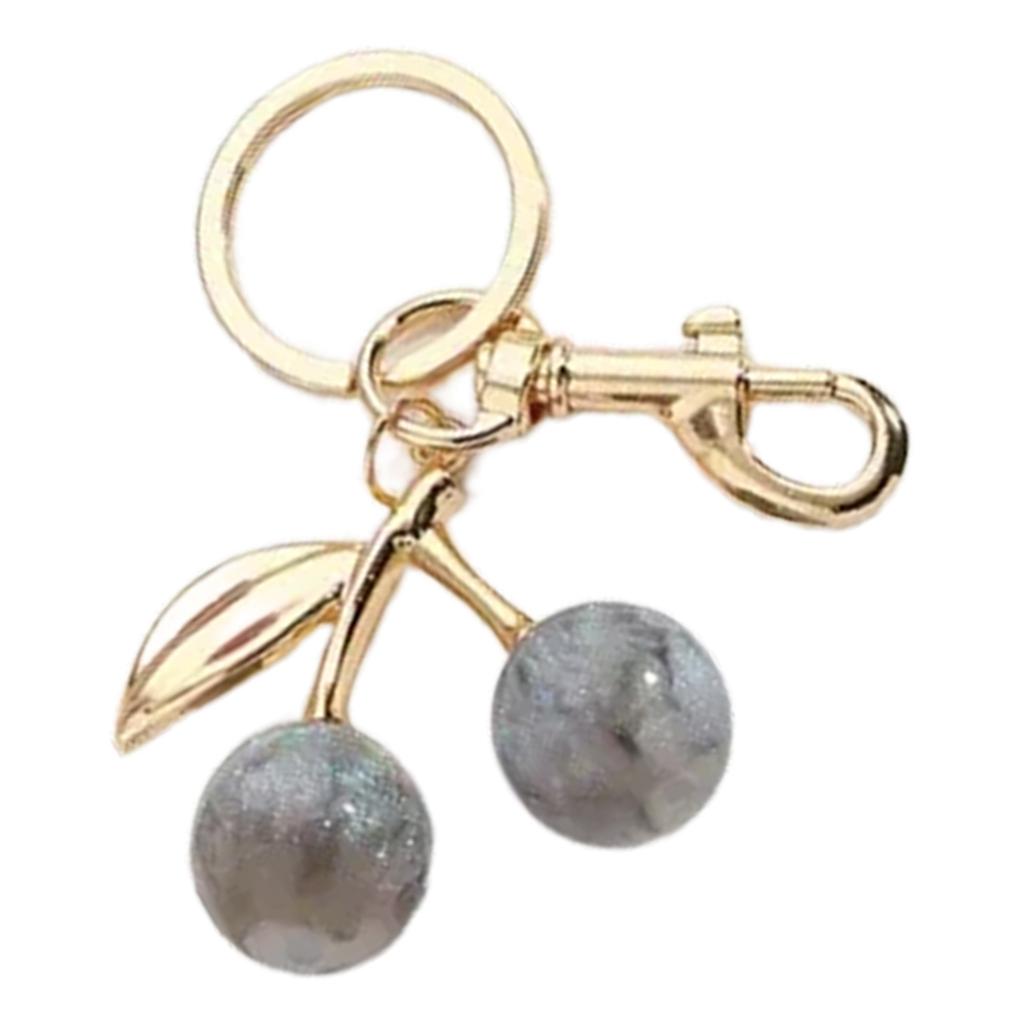 Sparkling Cherry Bag Accessory Fashion Keychain Alloy Resin Texture Cherry Keyrings Perfect for Party and Casual Outfits