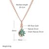 Fashion  Rose Gold Color Pendant Necklace For Women Full Shiny Green Natural Zircon Pendant Daily Fine Jewelry