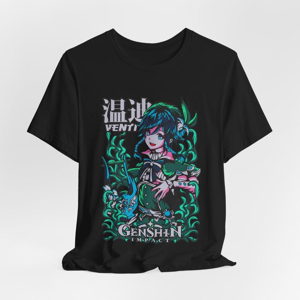 Genshin Impact Venti Tee, Short Sleeve T-Shirt, Gaming Apparel, Anime Top,
