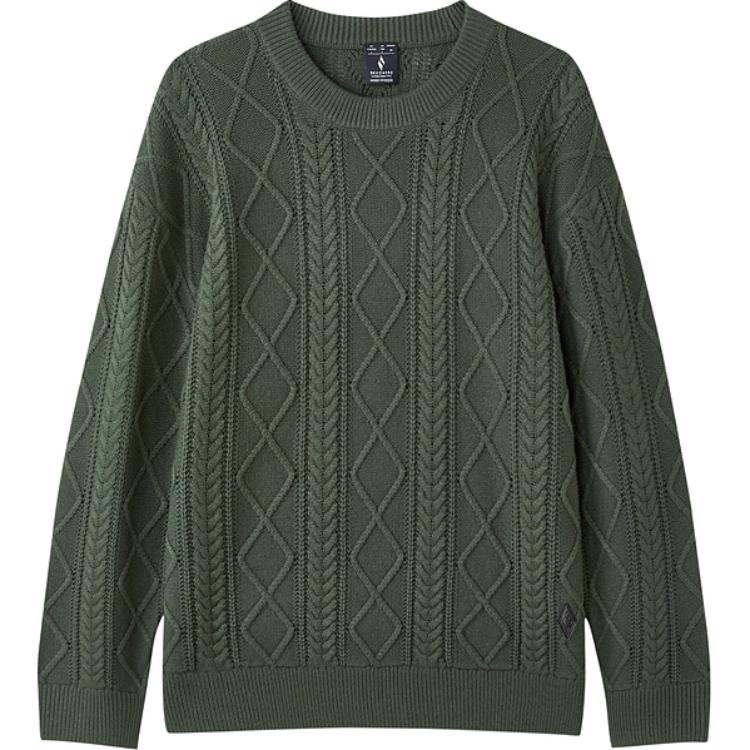 Skechers Comfortable Warm Loose Fit Round Neck Long Sleeve Sweater Men sweater Chimera-Gray L324M113-04YE S