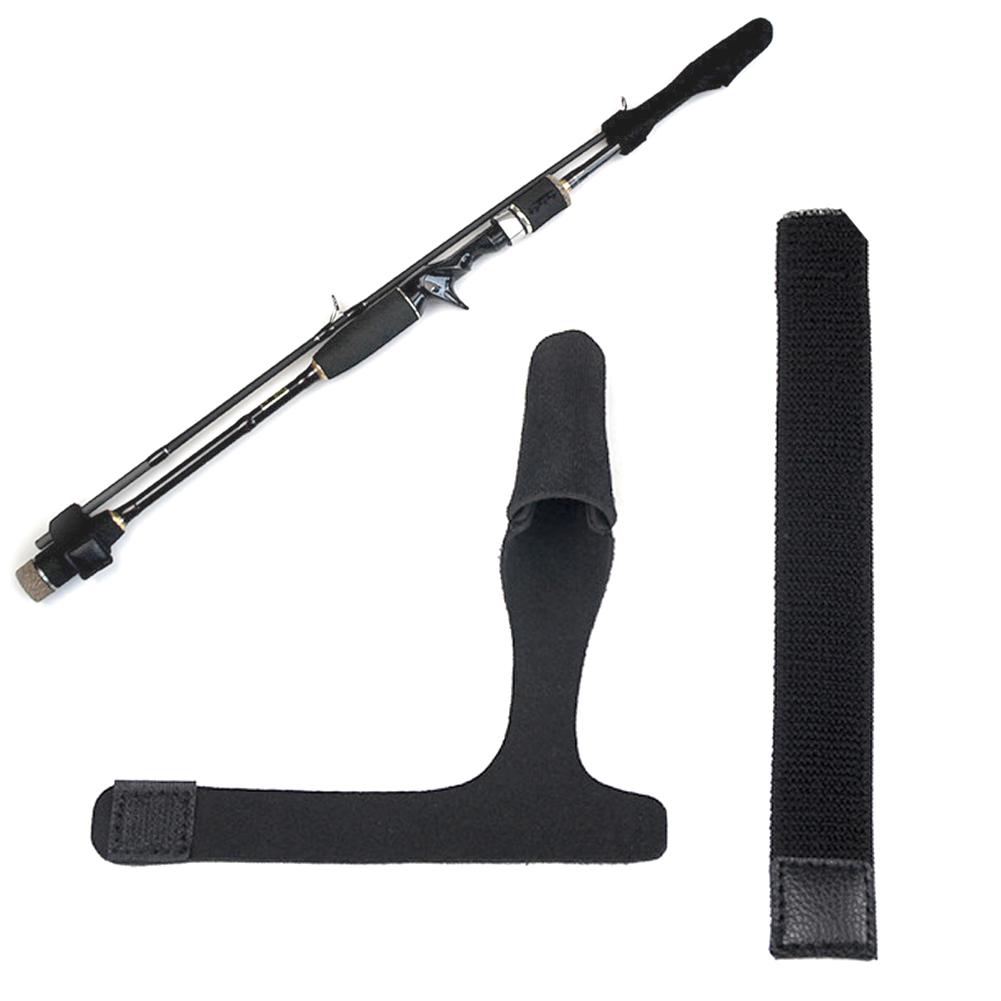 2Set Portable Fishing Rod Belt High Flexibility Pole Protection Cap Strap Fastening Bandage Set