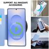 Rotating Stand Magnetic Phone Case for Samsung S26 S25 S24 S23 Ultra S22 Plus Leather Slot Card Wallet Magsafe Transparent Cover