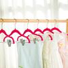 Children's Non-slip Flocked Hangers with Metal Clips for Clothing Displays