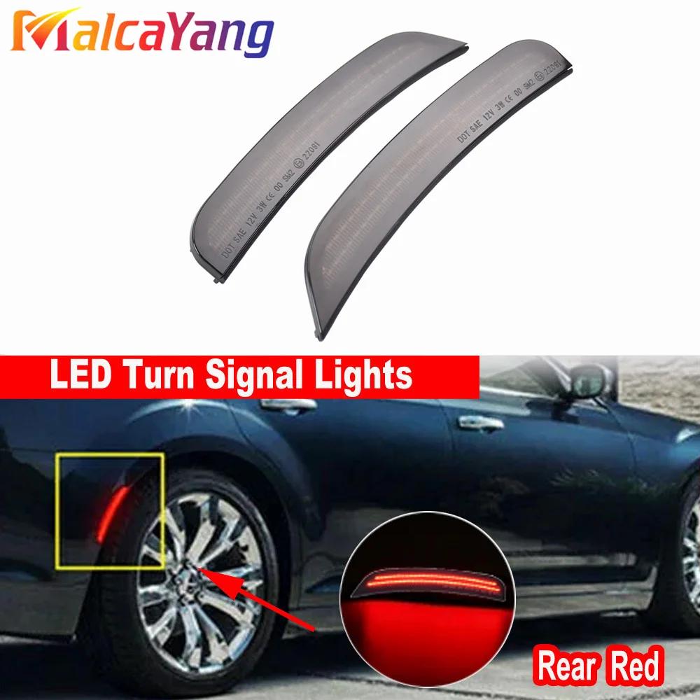 

For Chrysler 300 2015 2016 2017 2018 Car Front Rear Bumper Double Raw LED Side Marker Turn Signal Light Red Amber Rear