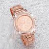 3-Piece Casual Style Round Quartz Movement Alloy Strap Women's Watch Set - Ideal Gift Set