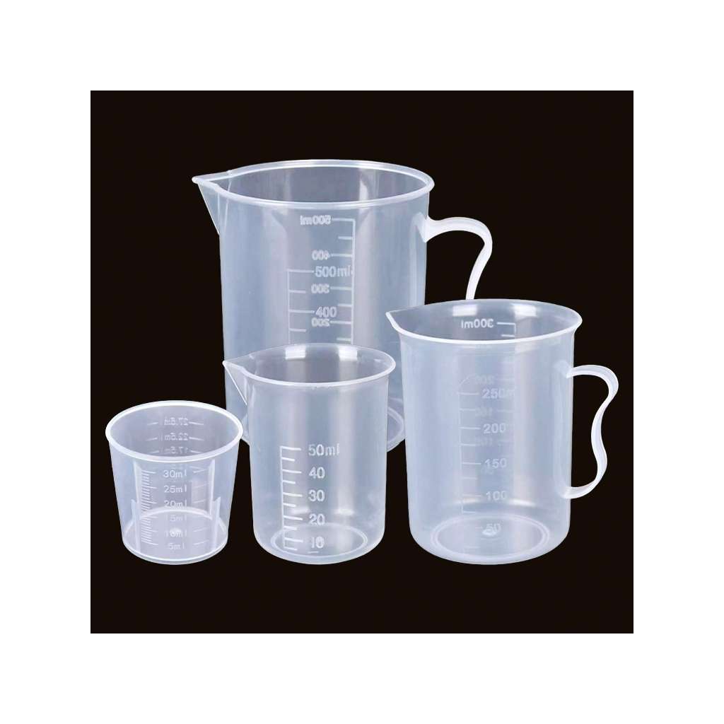 20ml / 30ml /50ml /250ml /500ml/1000ml Clear Plastic Graduated Measuring Cup for Baking Beaker Liquid Measure JugCup Container