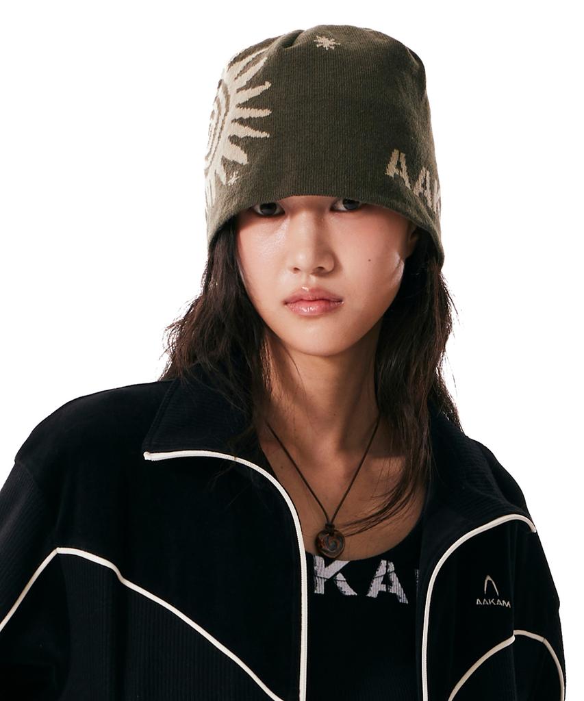 AAKAM Sun Jacquard Beanie (Khaki)