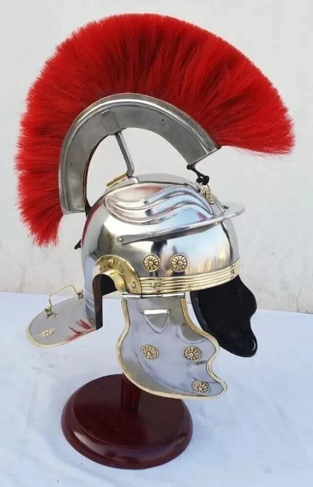 Medieval 18G Mild Steel Roman Imperial Gallic Centurion Armor Helmet