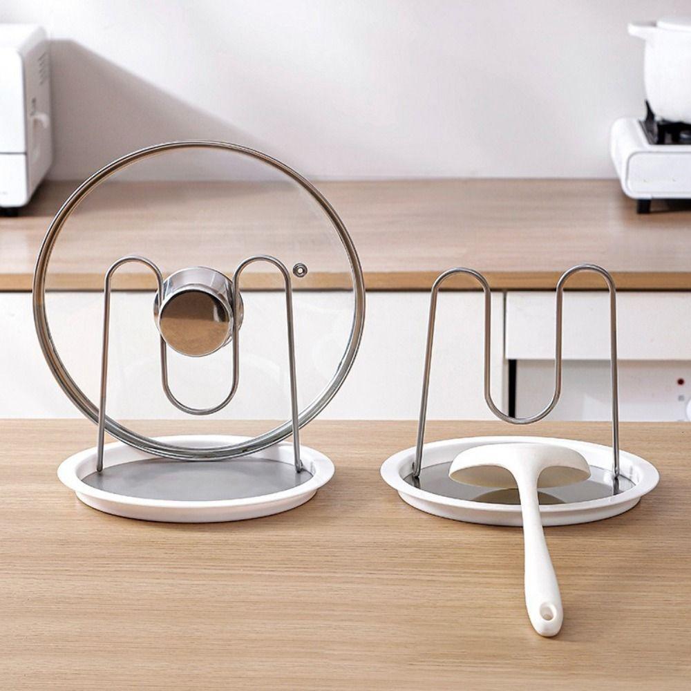 Stainless Steel Pot Lid Holder Heat Resistant Spoon Rest Portable Soup Rests  Kitchen