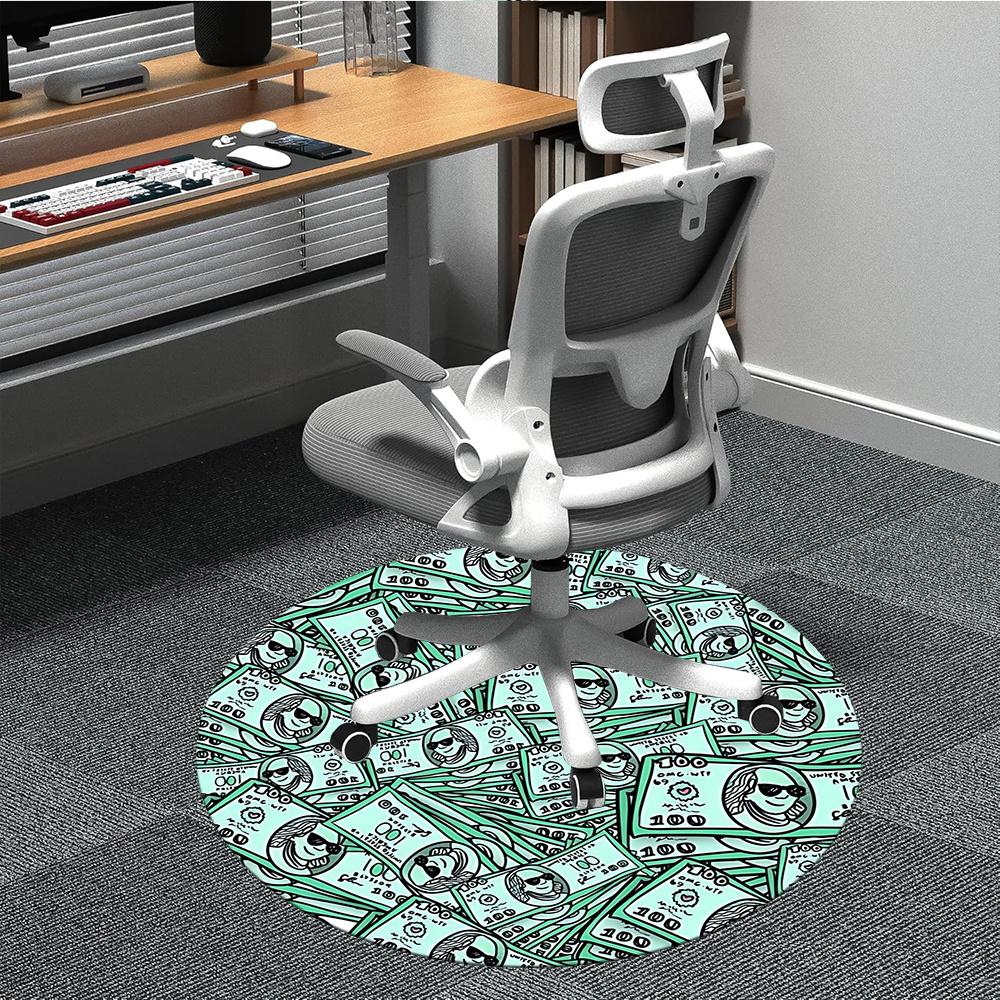 

1pc Money Dollar Bills Office Round Area Rug, Indoor Mat Suitable ForOffice, Under Office Chairs Bedroom Living Room Home Decor, Room Decot222 80cm by 80cm