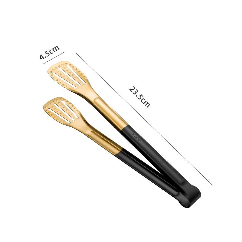 30-Styles Gold BBQ Food Tongs Steak Clip Stainless Steel Hollow Cake Bread Grill Clamp Cooking Utensils Kitchen Accessories