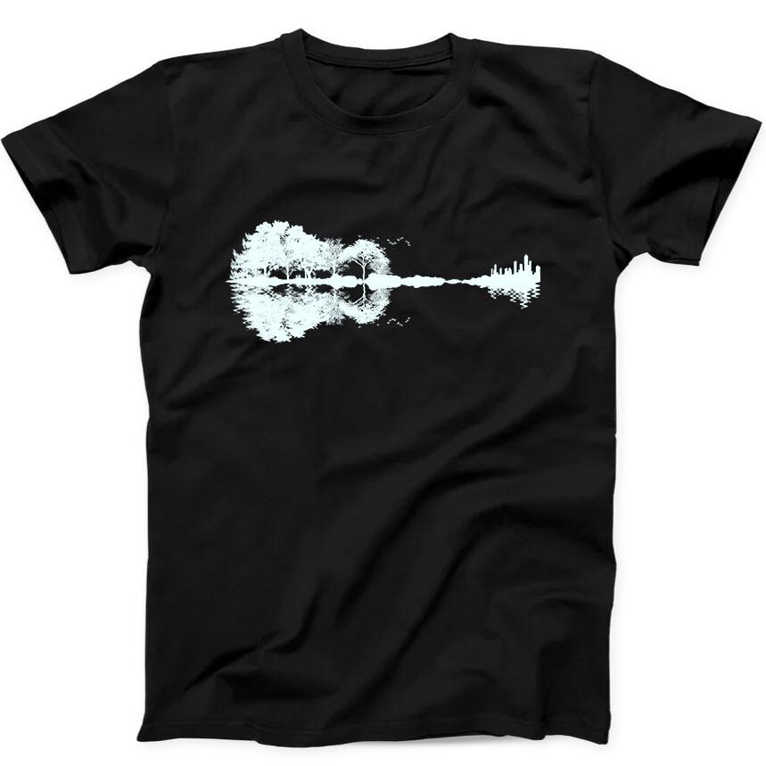 

Guitar Tree Nature Forest Climate Change Night Music Gift Black T Shirt 69 S