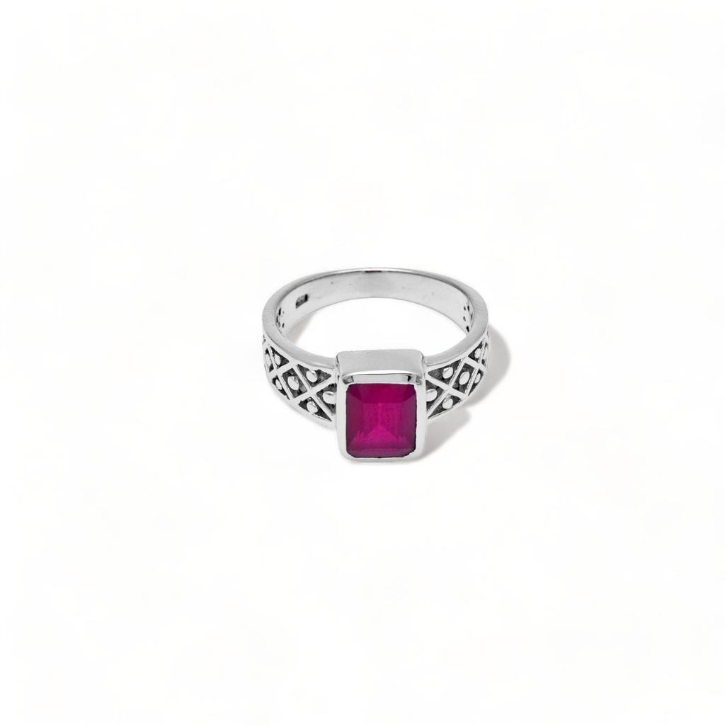 Natural Garnet Men's Ring, 925 Sterling Silver Ring, Signet Ring, January Birthstone Ring, Gift For Him