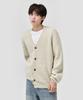 AGOD Hairy Ribbed Knit Cardigan [Oatmeal]