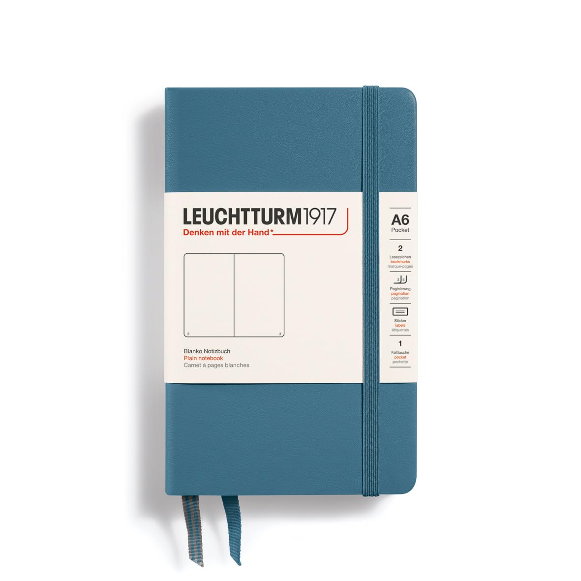 

Leuchtturm Блокнот A6 Однотонный Каменно-синий 365629 Официальный Импорт