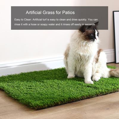 PE Simulated Lawn Artificial Grass Rug Indoor Outdoor Realistic Synthetic Grass with Drainage Holes Low Maintenance Dog Pee Mat Easy To Clean