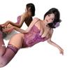 Sex underwear sexy purple lace onesie small chest women's uniform pure desire strap set qqny large size charm