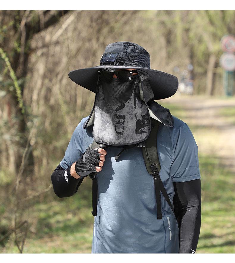 Men's Solar-Powered Cooling Hat with Detachable Fan for Outdoor Work