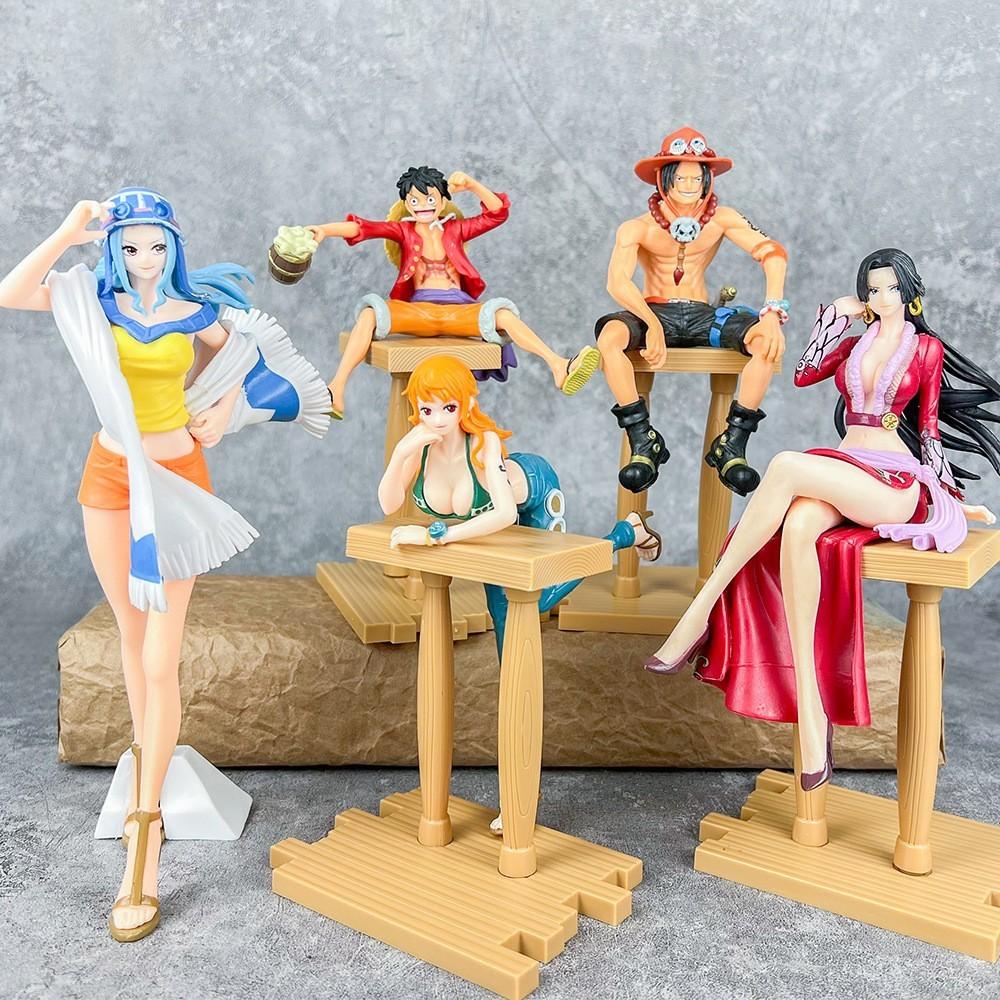One Piece Luffy Nami Vivi Ace Boa Hancock Pvc Collectible Model For Desk Decor