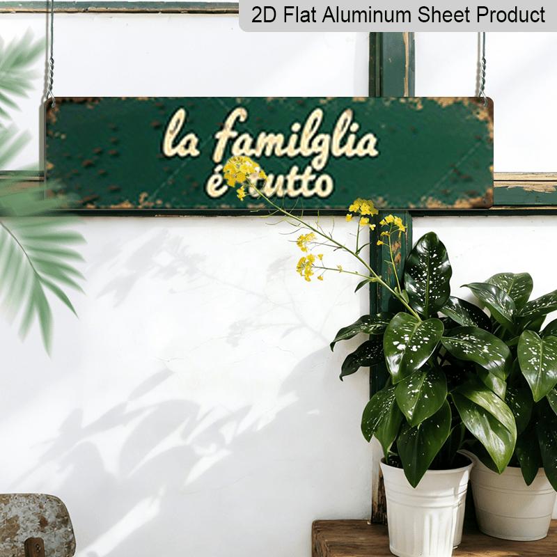 15.7×3.94inch "Family Is Everything" Vintage Aluminum Sign/decorative Sign - Rustic Wall/Desk Decor Suitable for Porch, Outdoor Garden, Bar