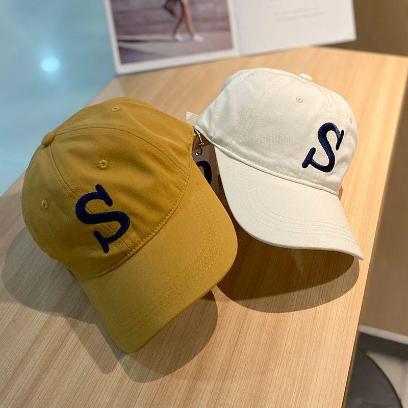 New Ins Letter Embroidered Baseball Cap for Children, Versatile Curved Brim, Small Face, Soft Top Sunshade Cap for Men