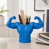 Yousheng 3D Printed Pen Holder, Muscular Man Figure, Creative Desk Organizer for Pens And Makeup Brushes, Funny Funny Fitness Enthusiast Gift