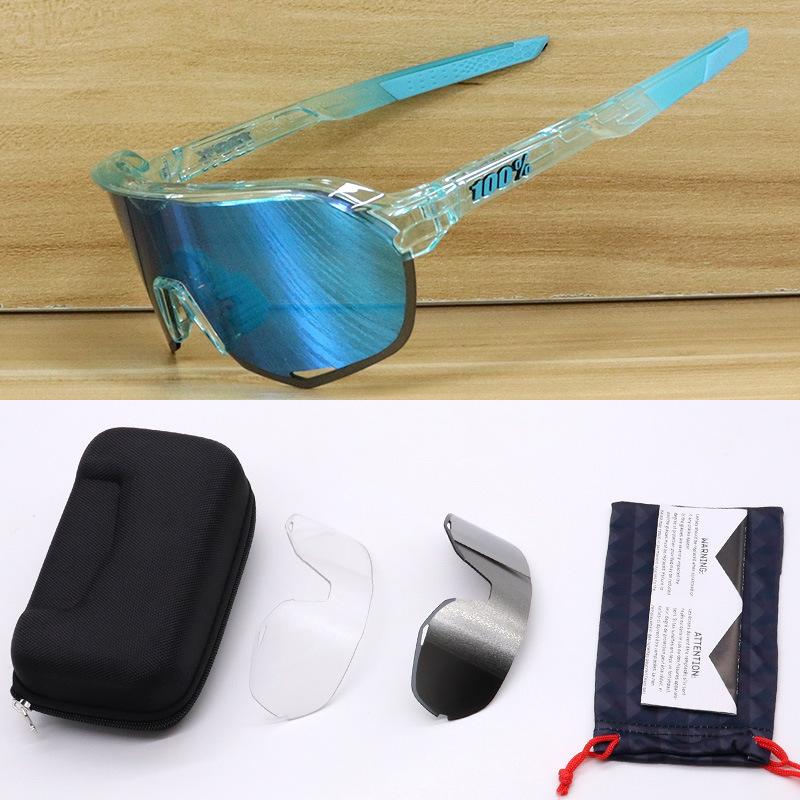 100 Radsportbrillen S3% Winddichte Sport-Sonnenbrillen für draußen Wandern Herren und Damen UV400 Schutzbrillen