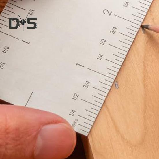 1/2 buc Rigle pentru prelucrarea lemnului Design compact Portabil Multifuncțional Durabil Oțel inoxidabil Margini pătrate Rigle de precizie