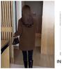 Women's Plus Size Mid-Length Black Velvet Windbreaker - Winter Fashion for Middle-Aged Mothers